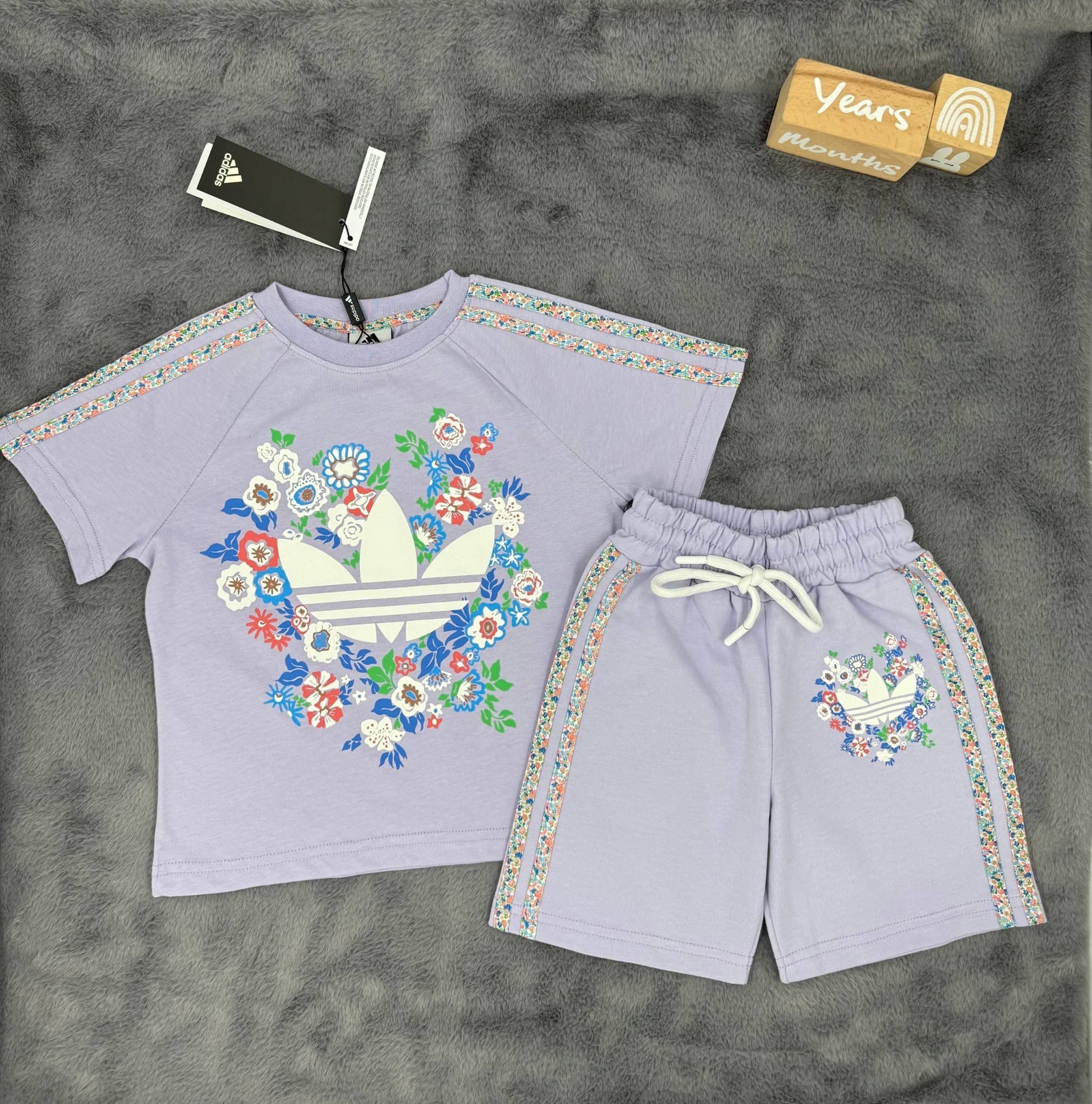 Adidas çiçek takım lila