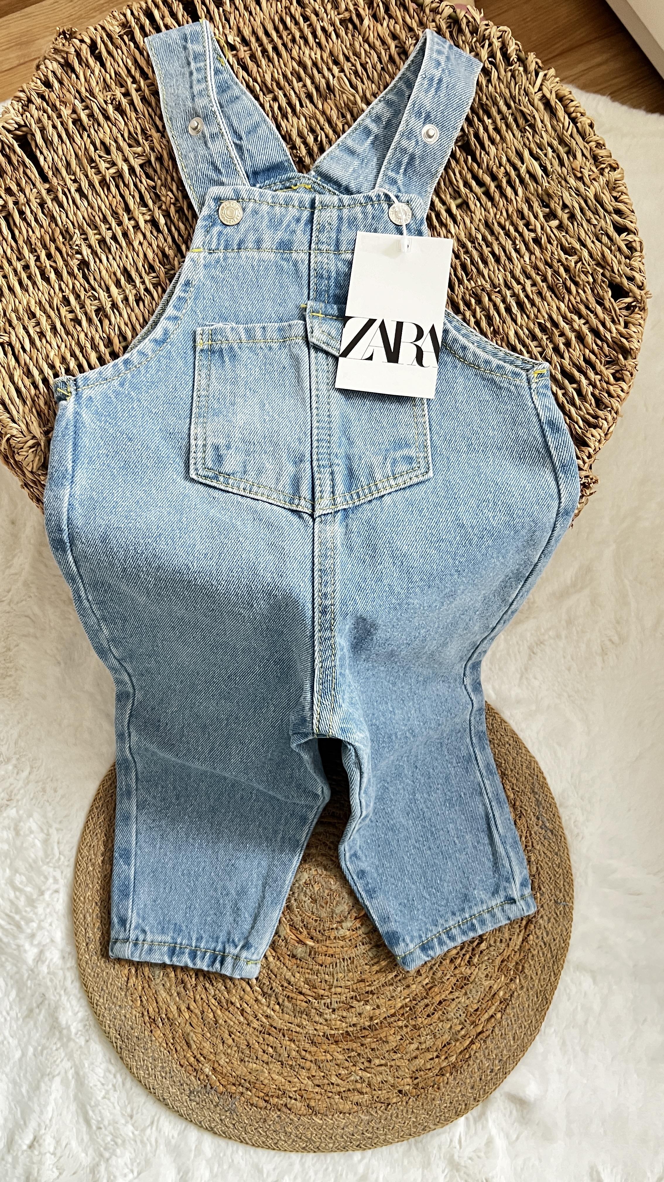 Askılı denim salopet 