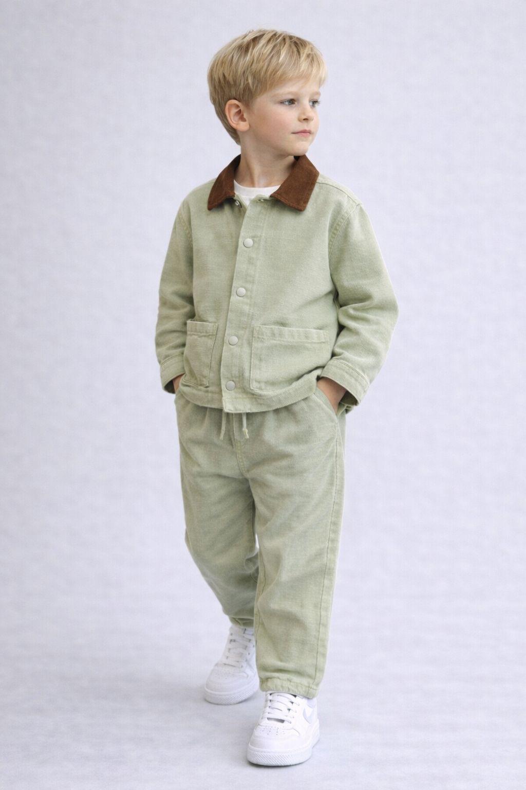 Denim basic takım yeşil
