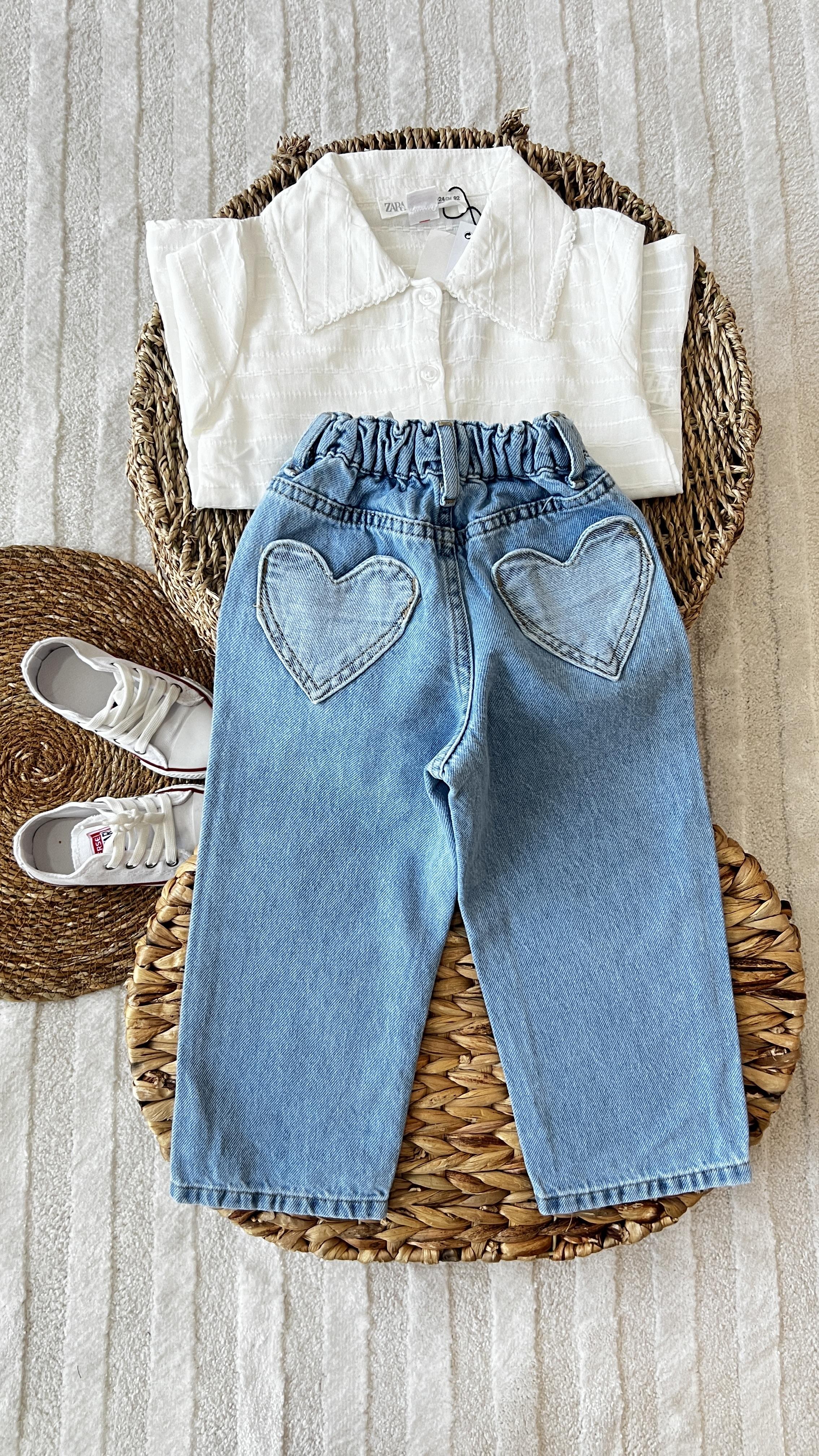 Kalp detay jean 