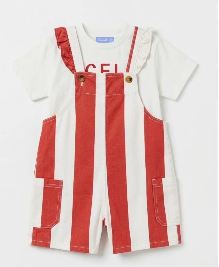 Laciel çizgili salopet