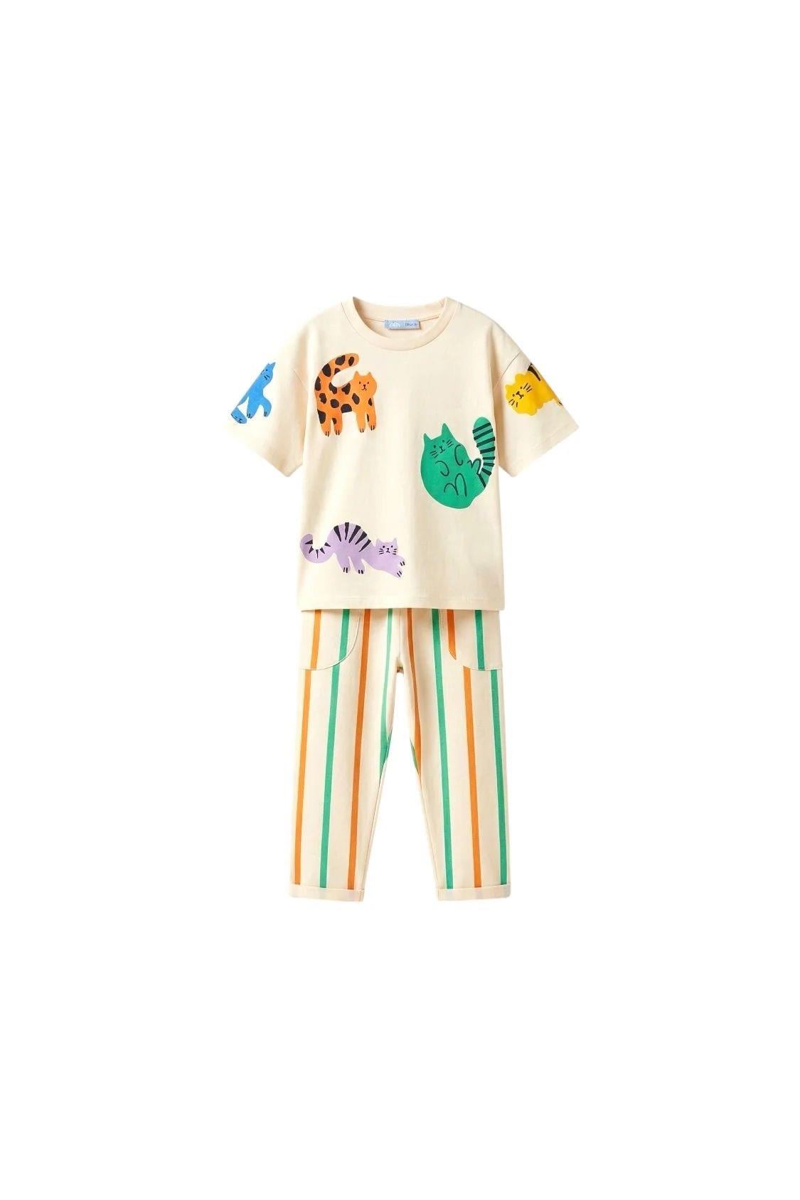 Laciel renkli hayvan desen takım