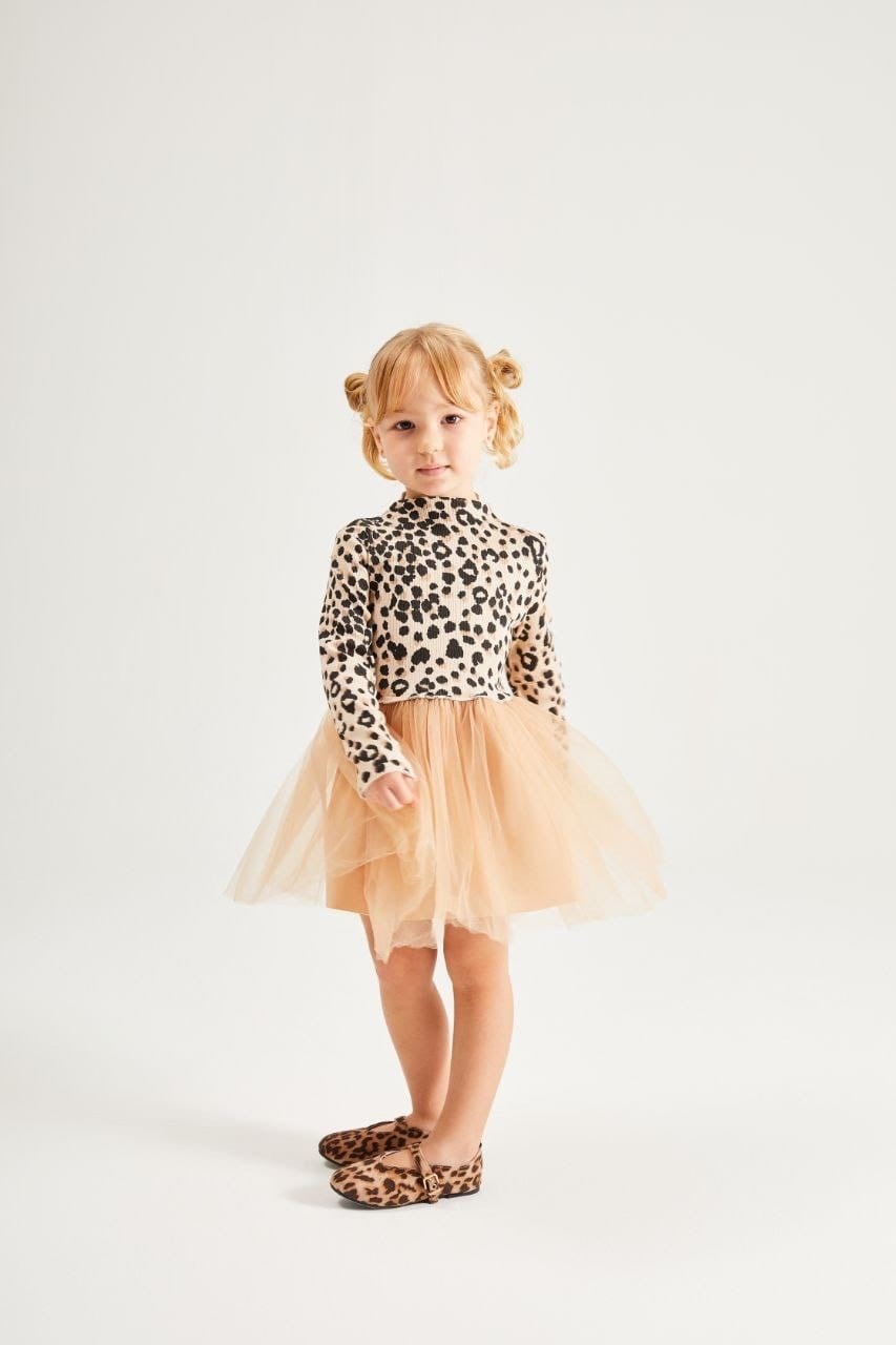 Leopar tül elbise