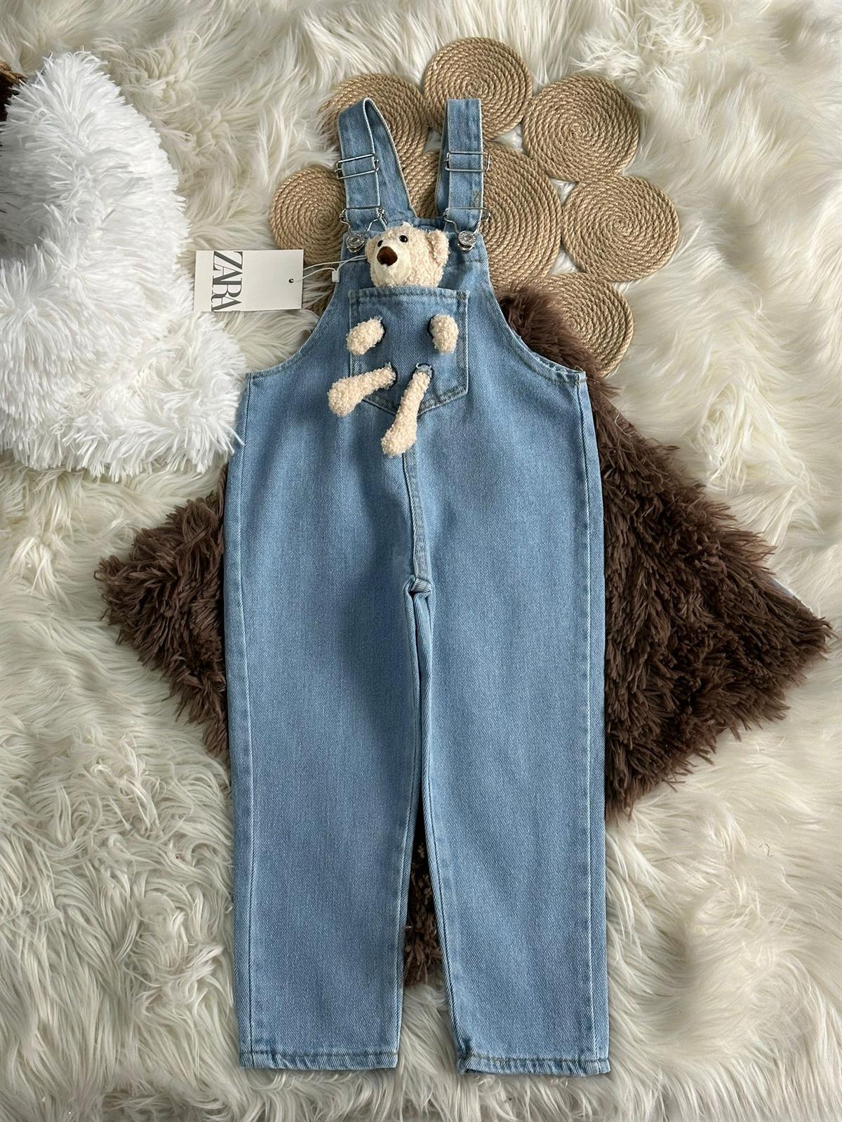 Mavi peluş salopet 