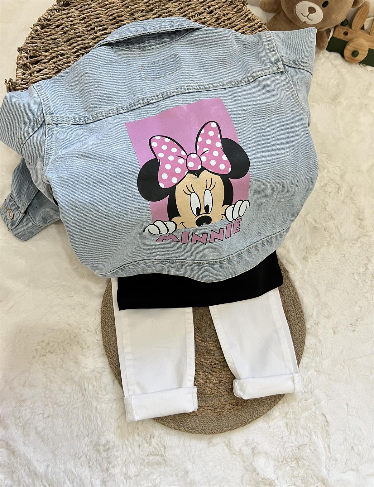 Minie baskı pembeli ceket 