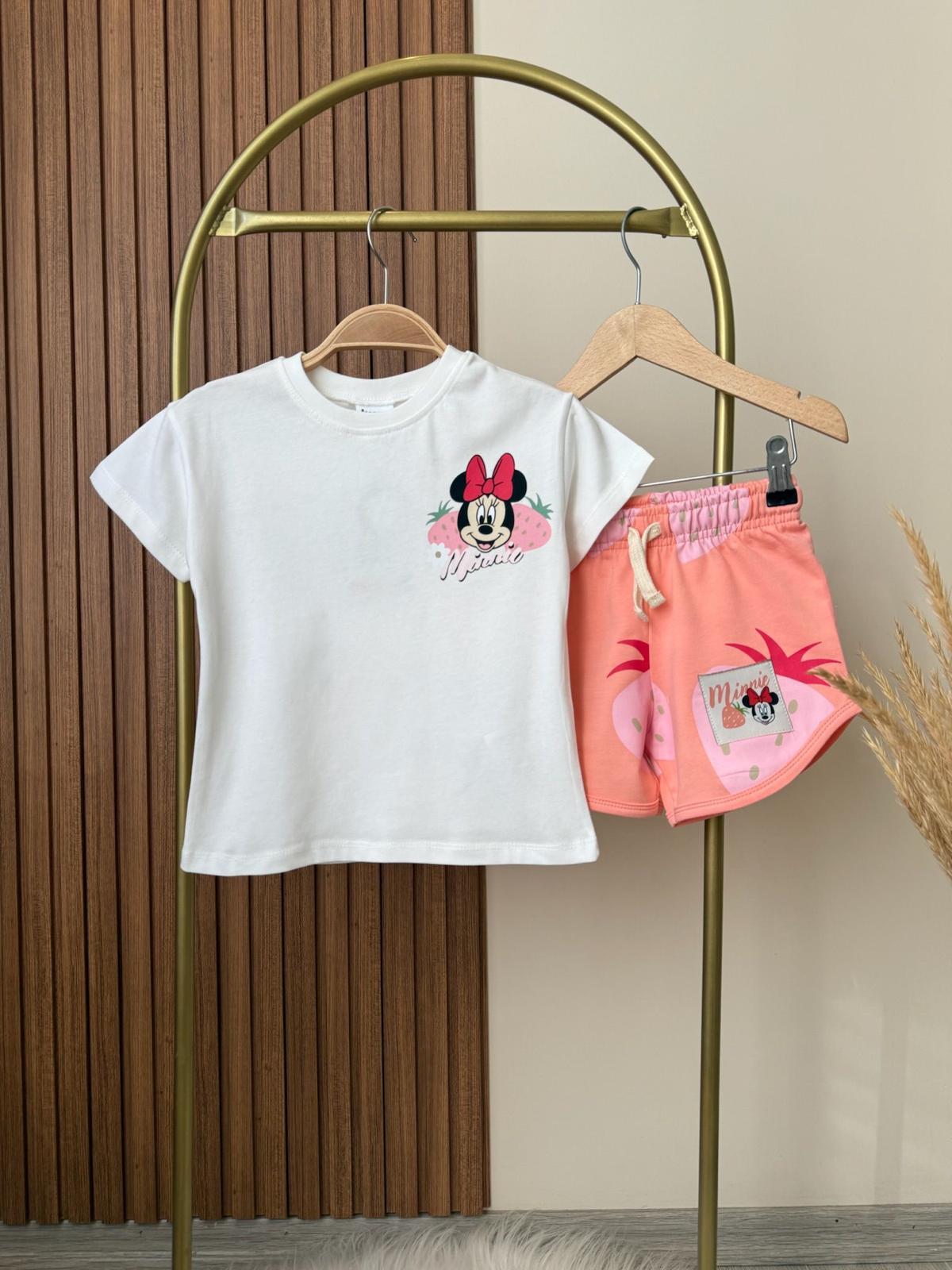 Minnie çilek şortlu takım