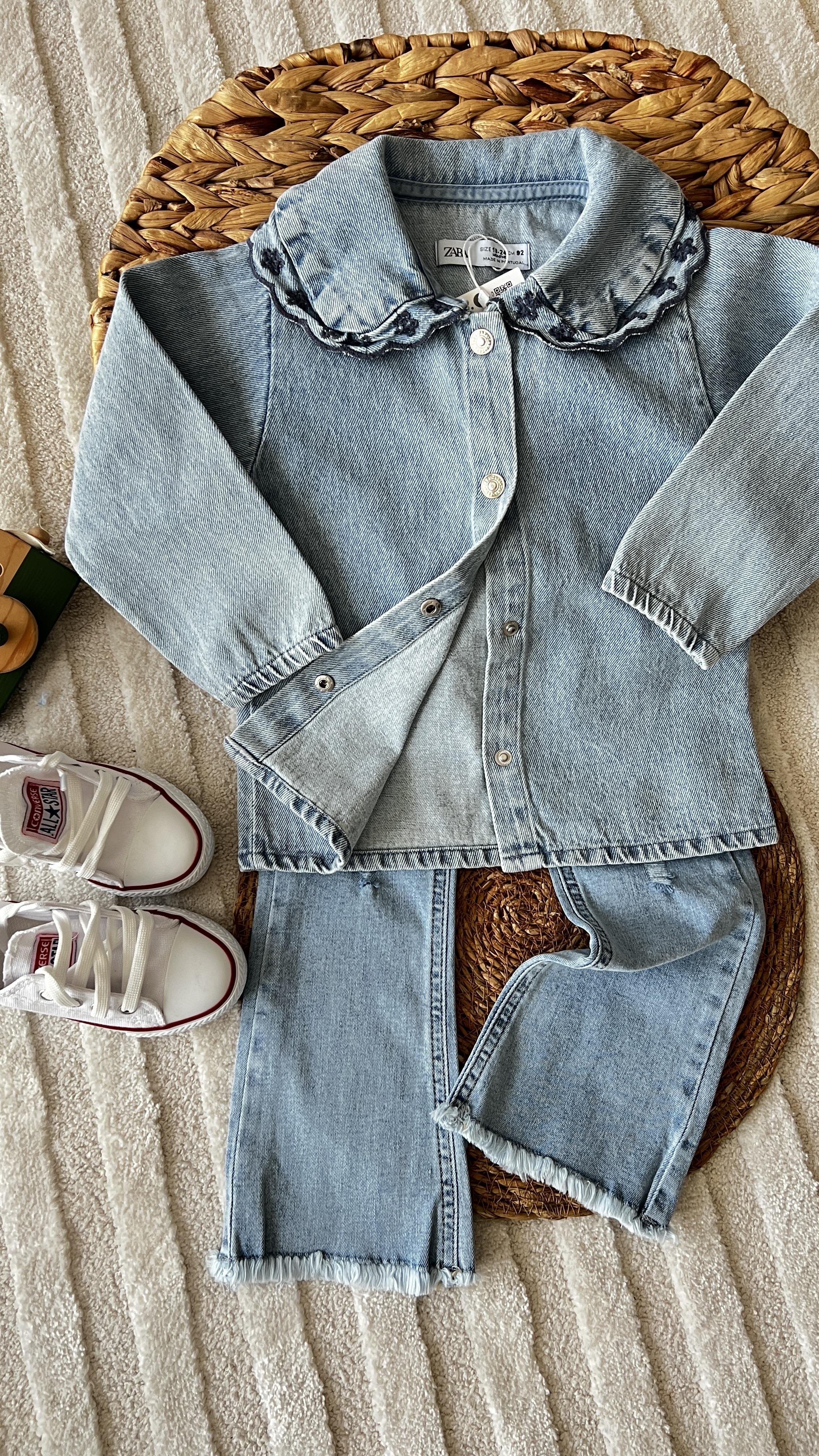 Nakış gömlek denim kumaş 