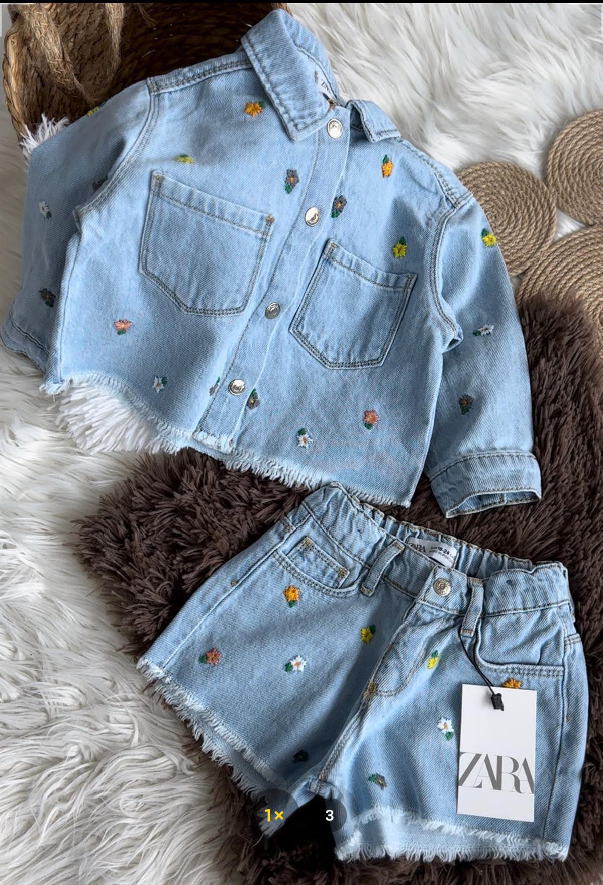 Nakışlı kot takım 