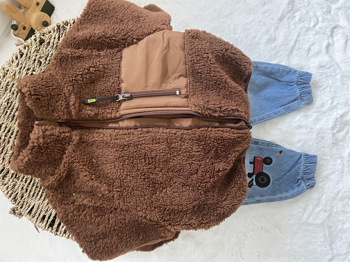 Peluş kahve mont 