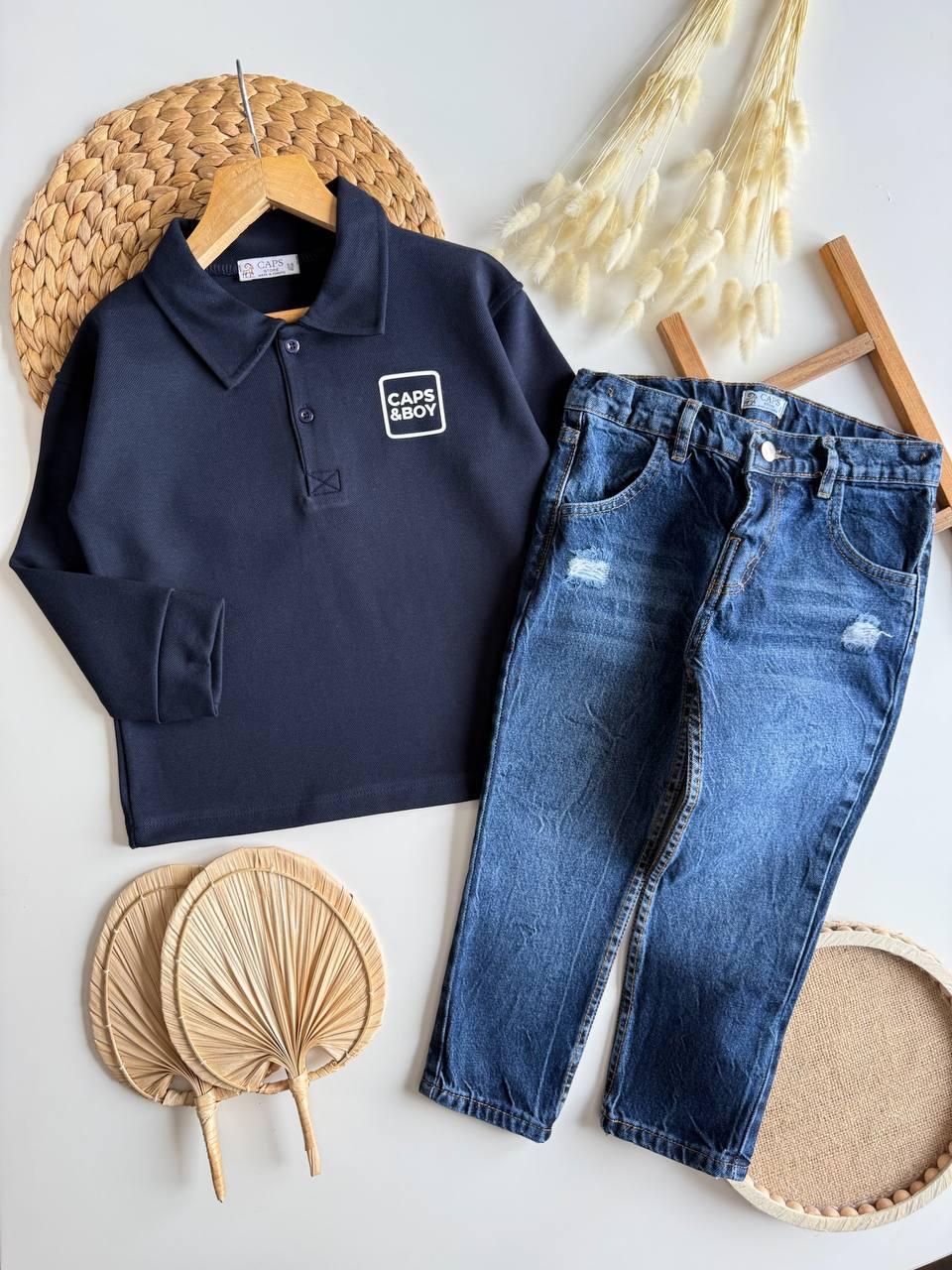 Yakalı tişört lacivert