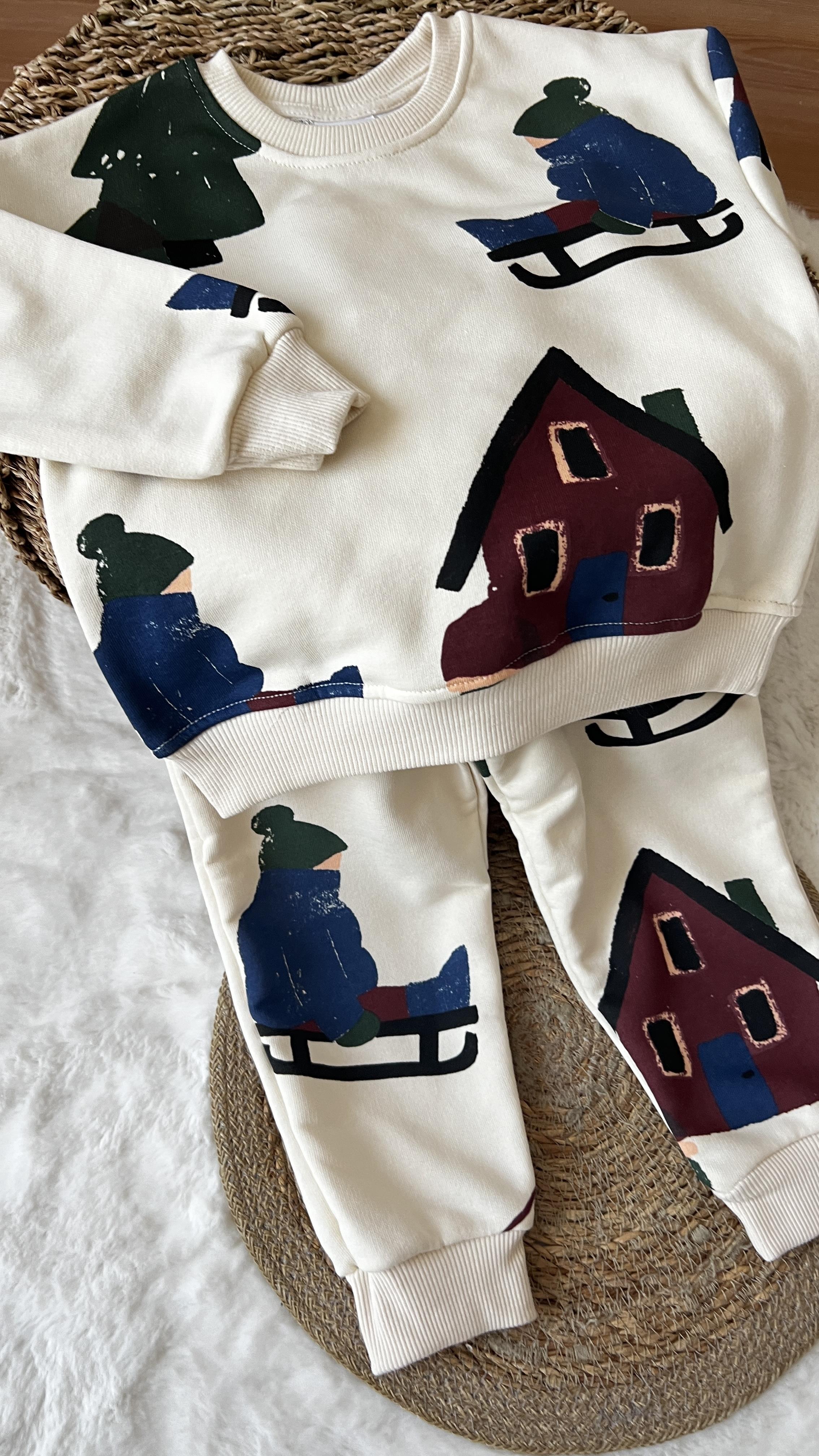 Yılbası temalı Baskılı   takım 