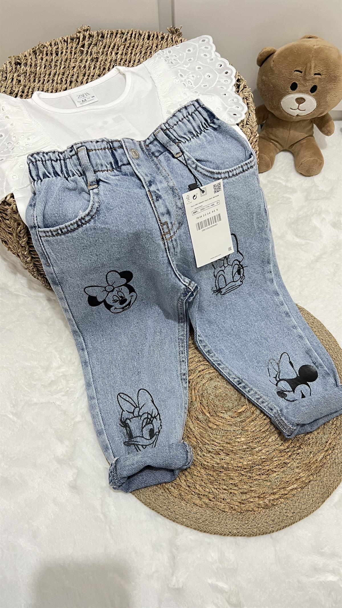 Yüksek bel baskı jean 