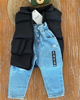 3 düğme açık jean 