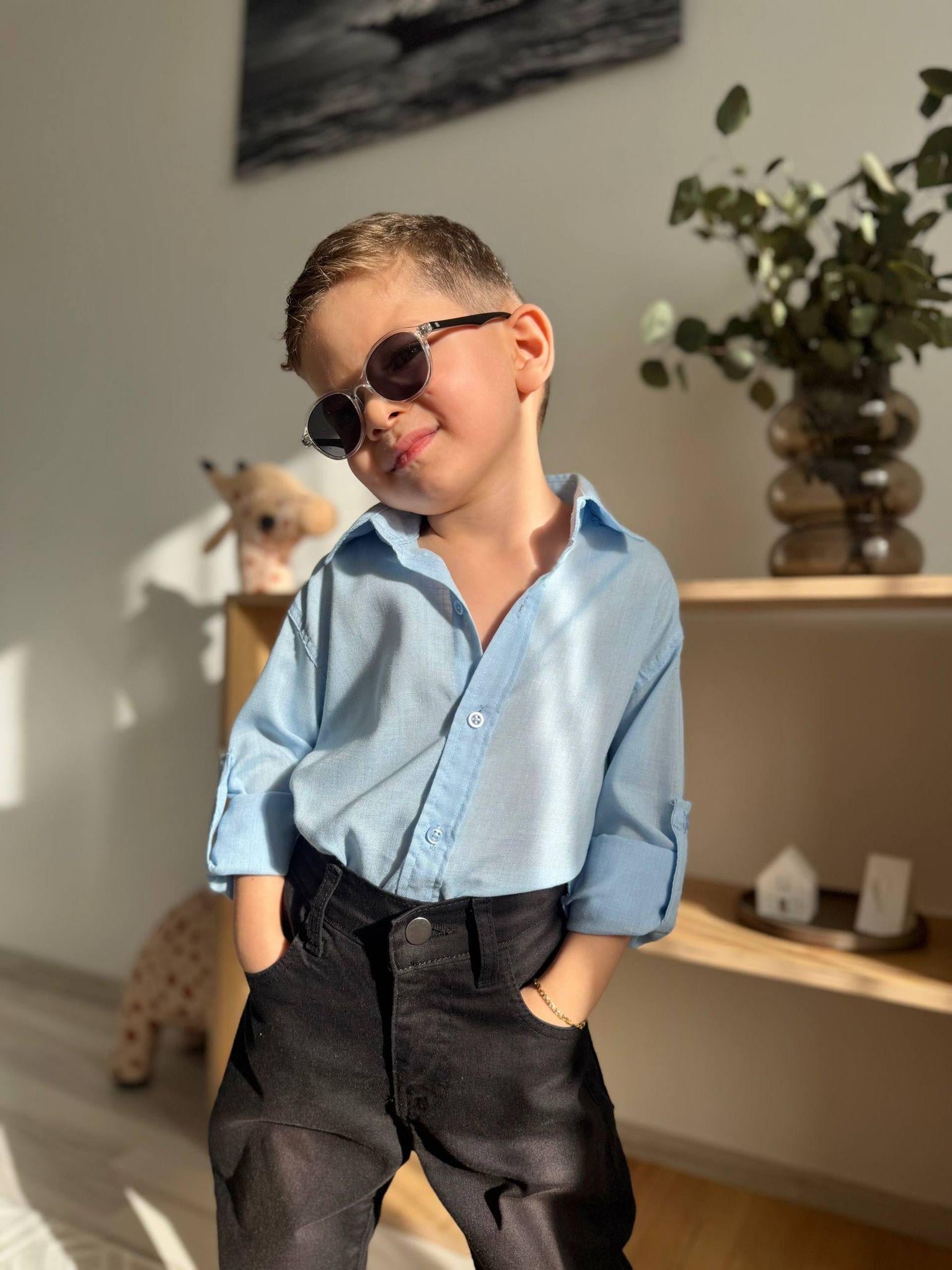 2 li gömlek jean takım mavi