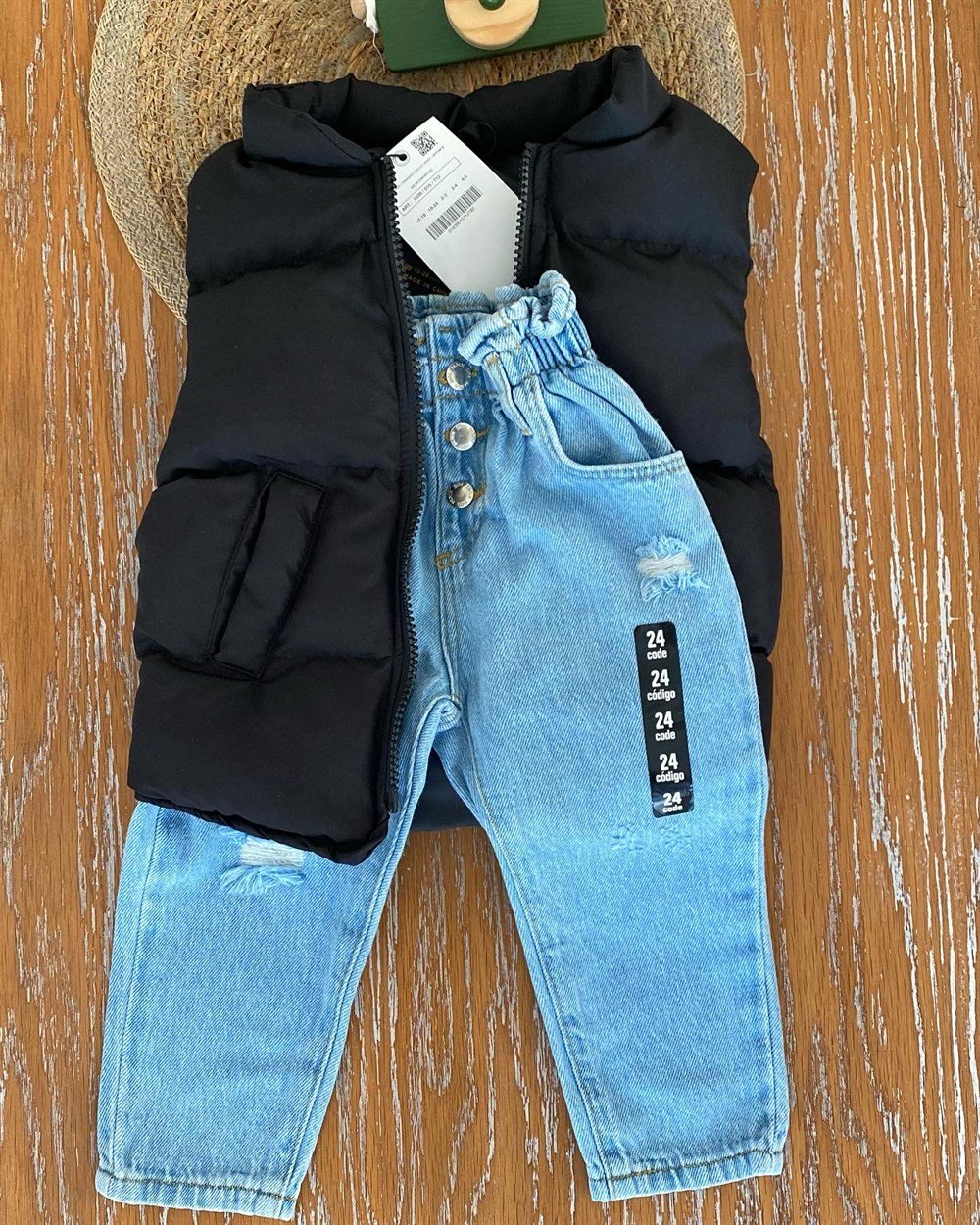 3 düğme açık jean 