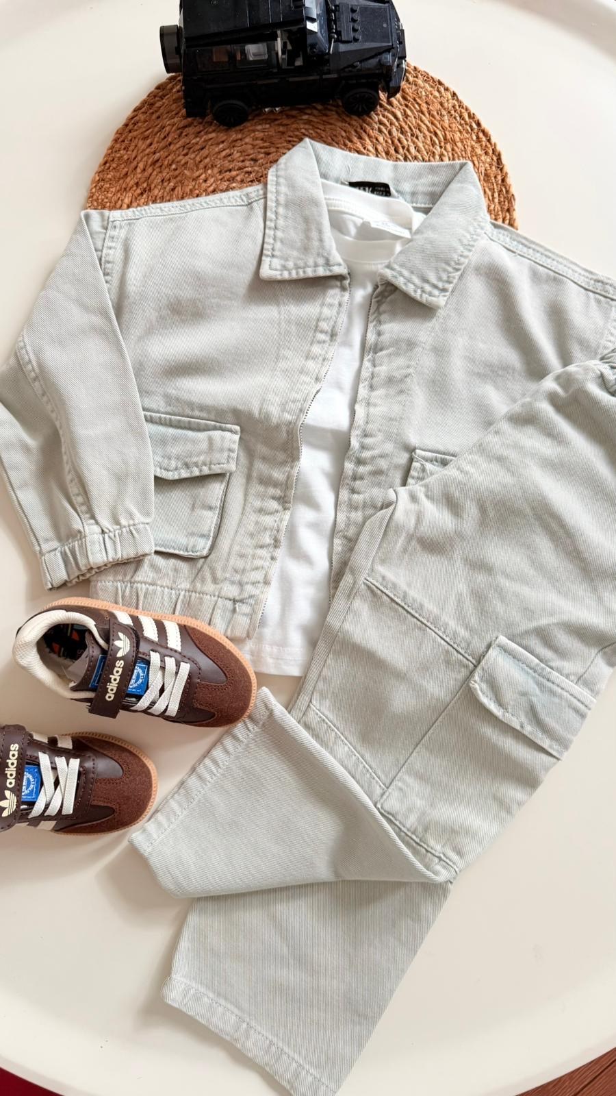 3 lü set takım gri ( DÜZ PAÇA)