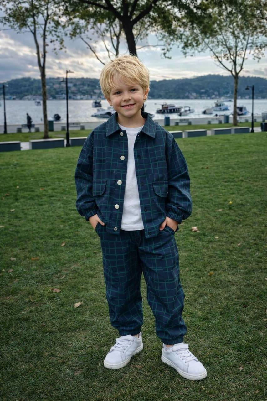 3 lü set tişört ceket pantolon lacivert