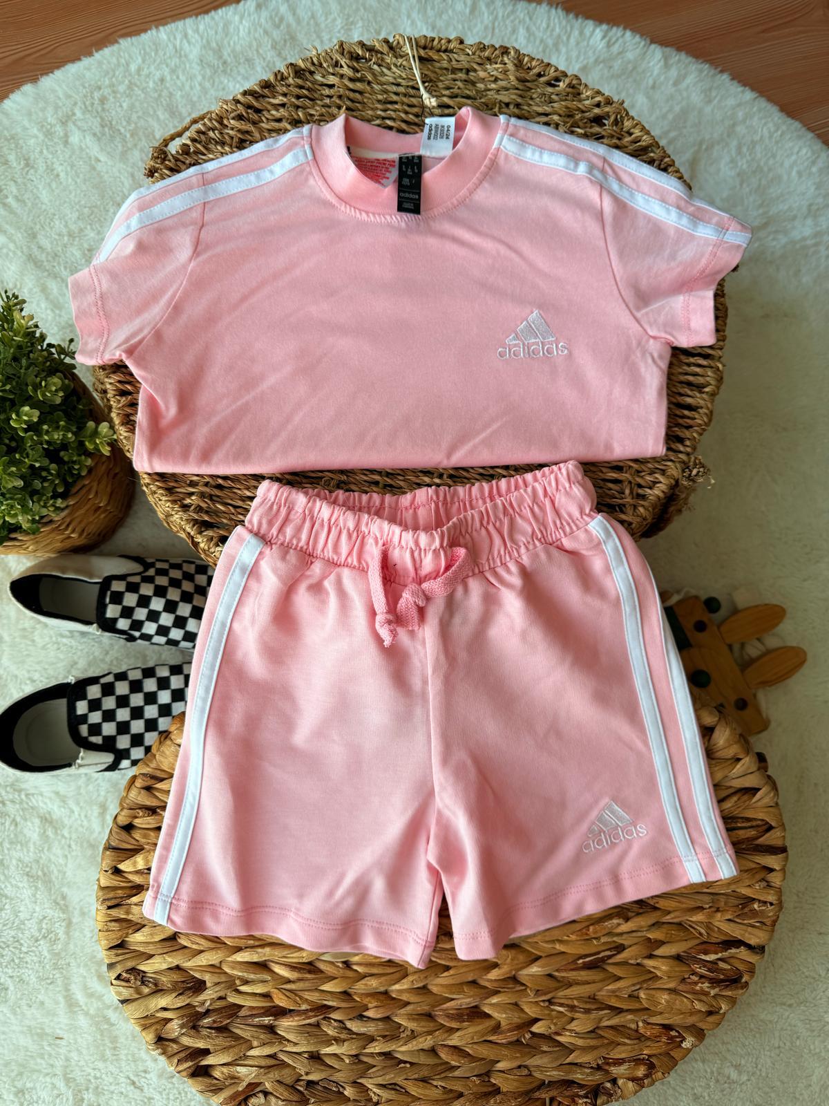 Adidas pembe şort takım