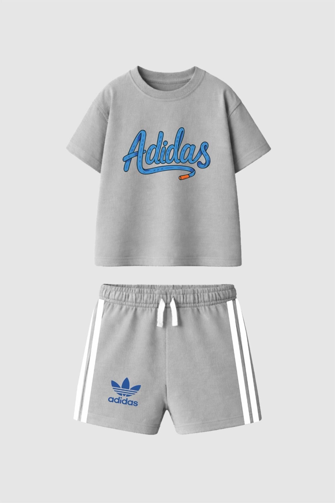 Adidas şortlu takım gri