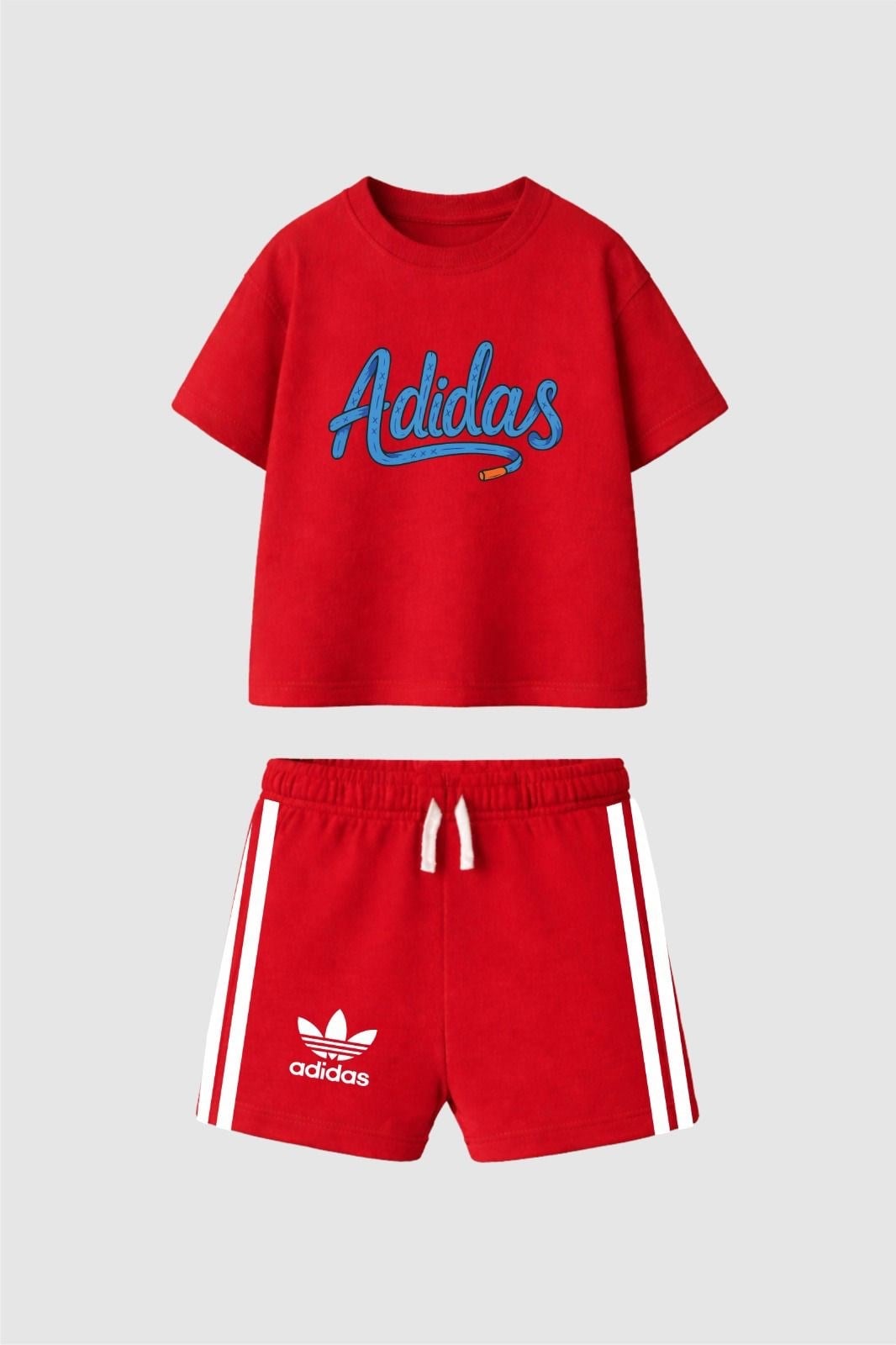 Adidas şortlu takım kırmızı