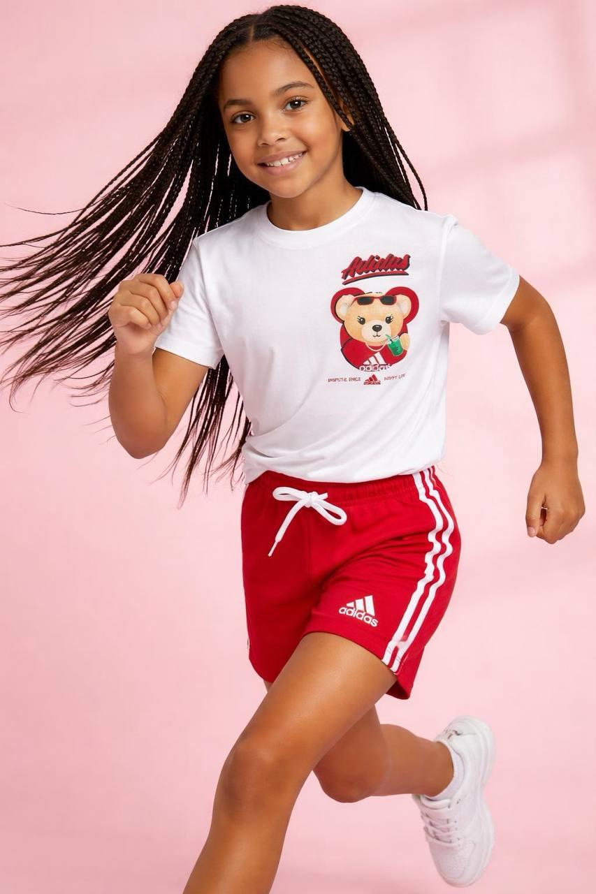 Adidas tedy kız şortlu takım