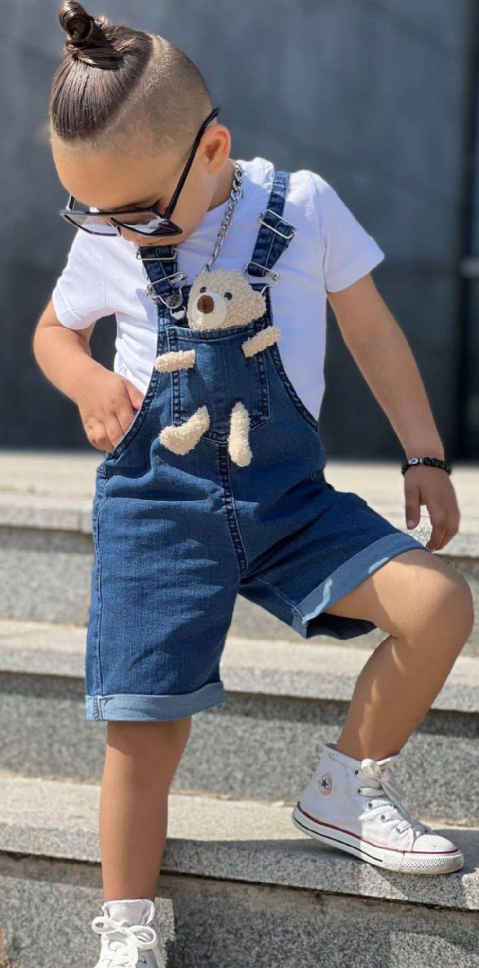 Ayıcıklı salopet set 