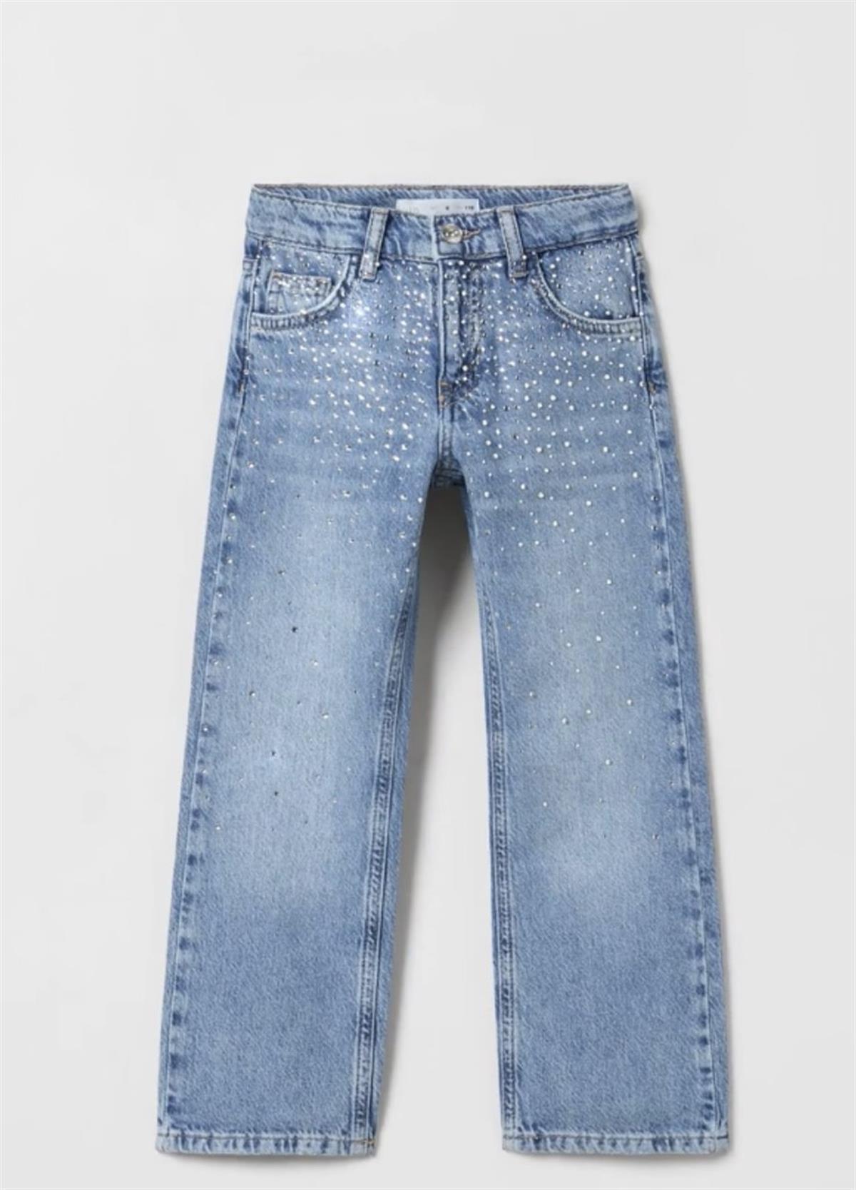 Büyük beden taşlı jean 