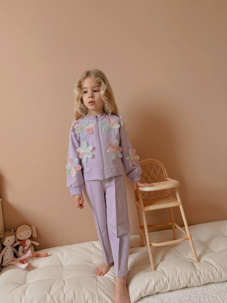 Çiçekli hırkalı fermuar takım 