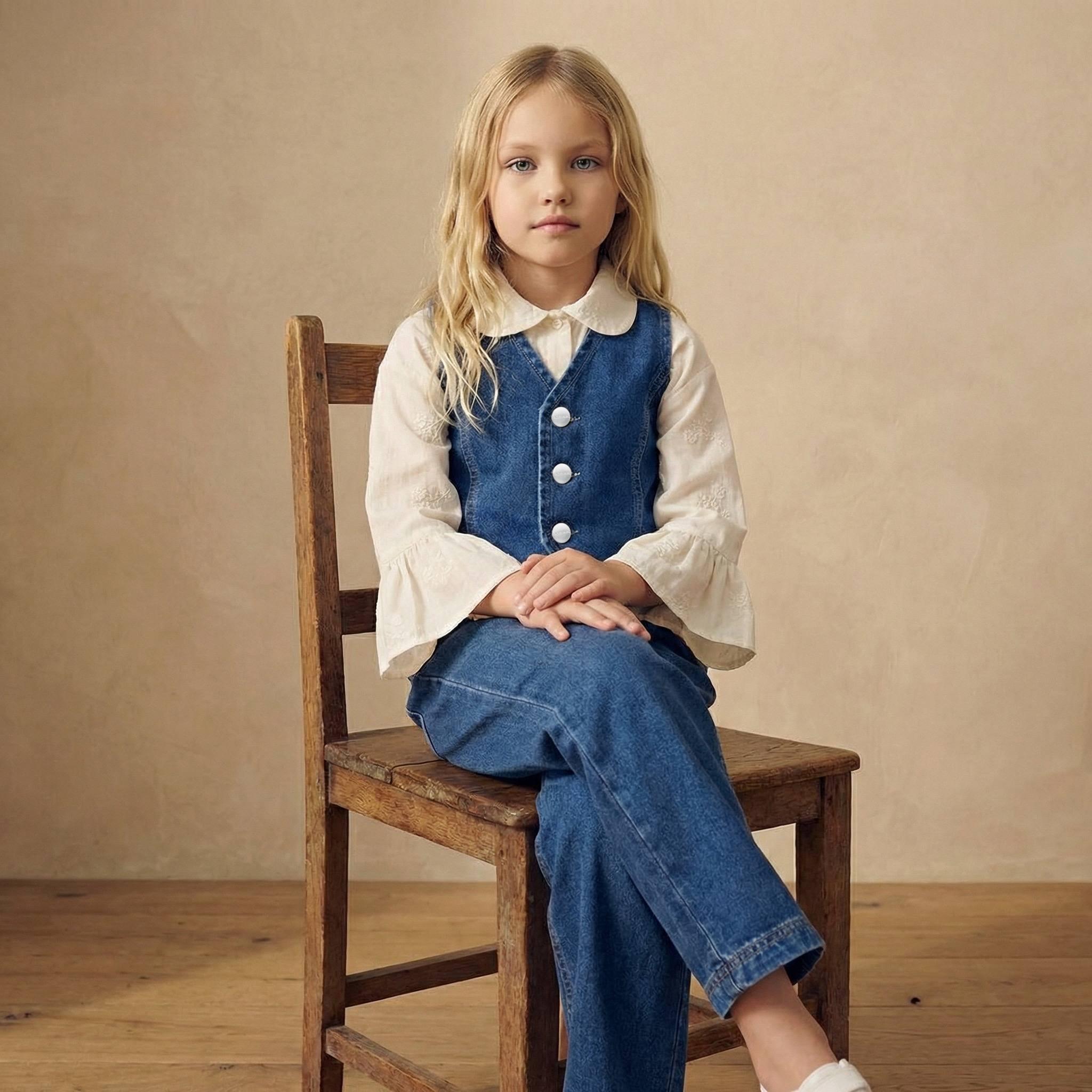 Denim pantolon yelek 2 li set