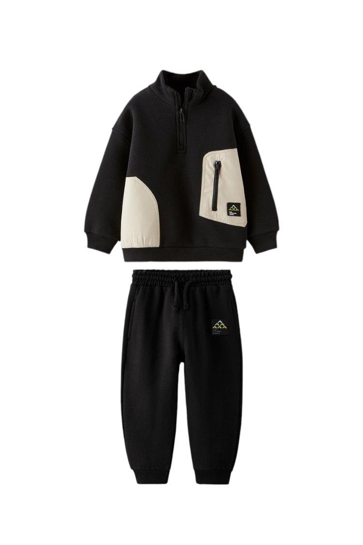 Dik yaka  siyah takım 