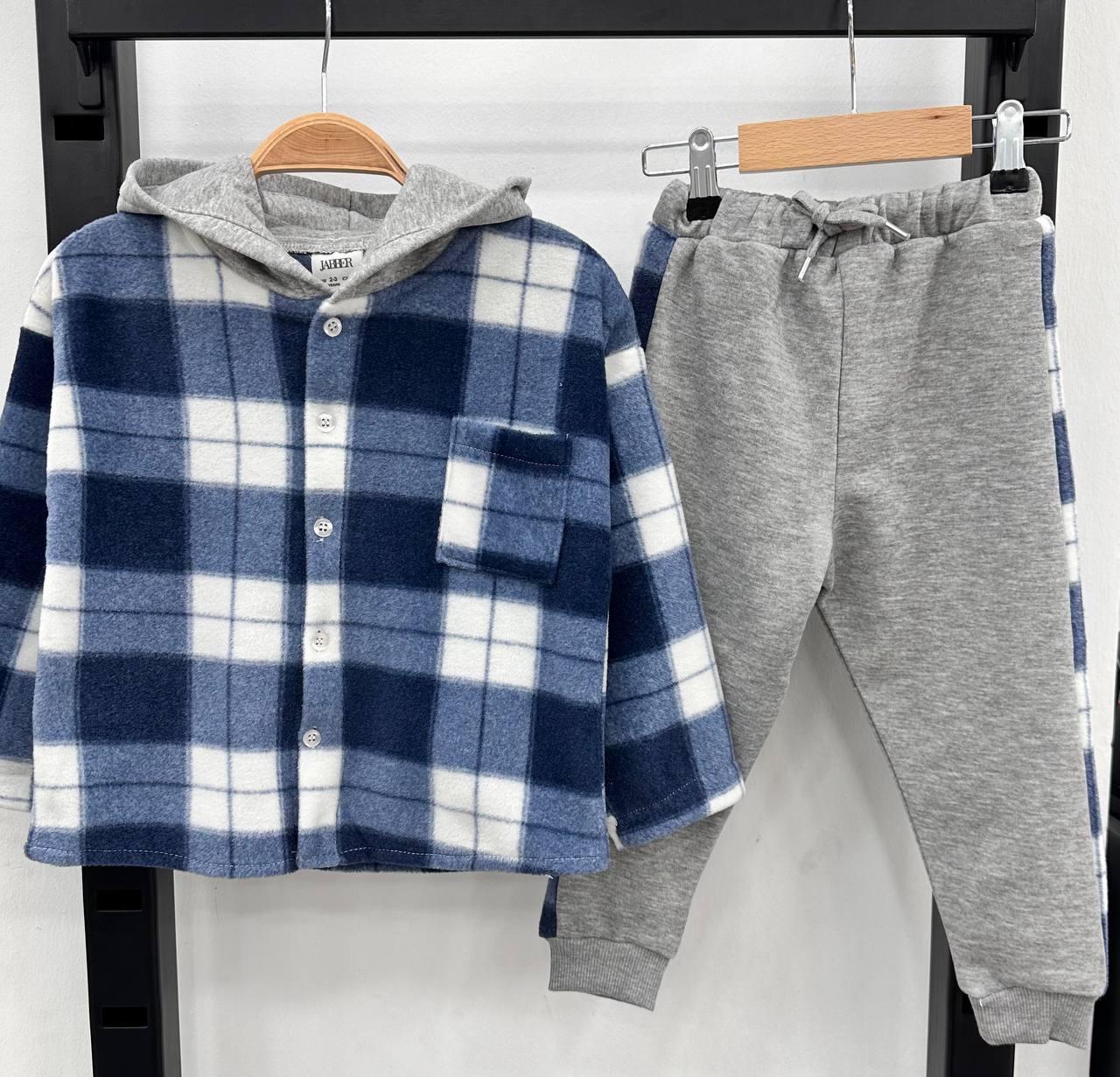 Ekose eşofman takım mavi 