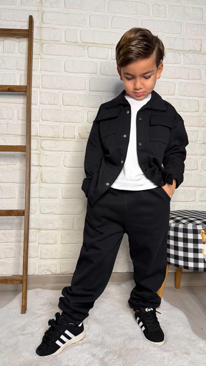 Erkek çocuk 3 lü set takım siyah
