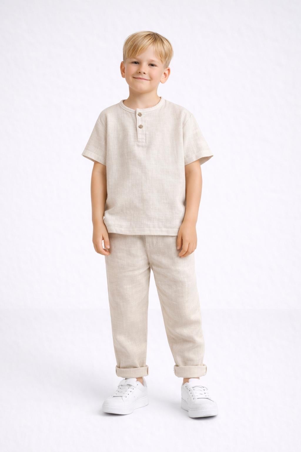 Erkek çocuk keten takım