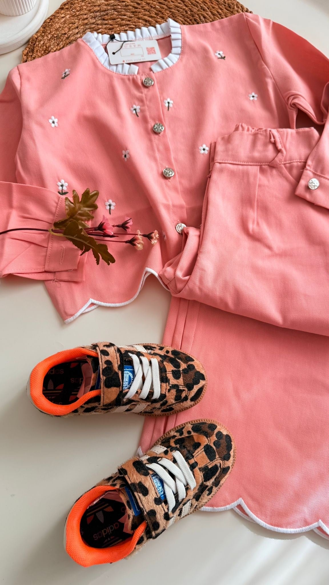 Gabardin papatya nakış takım