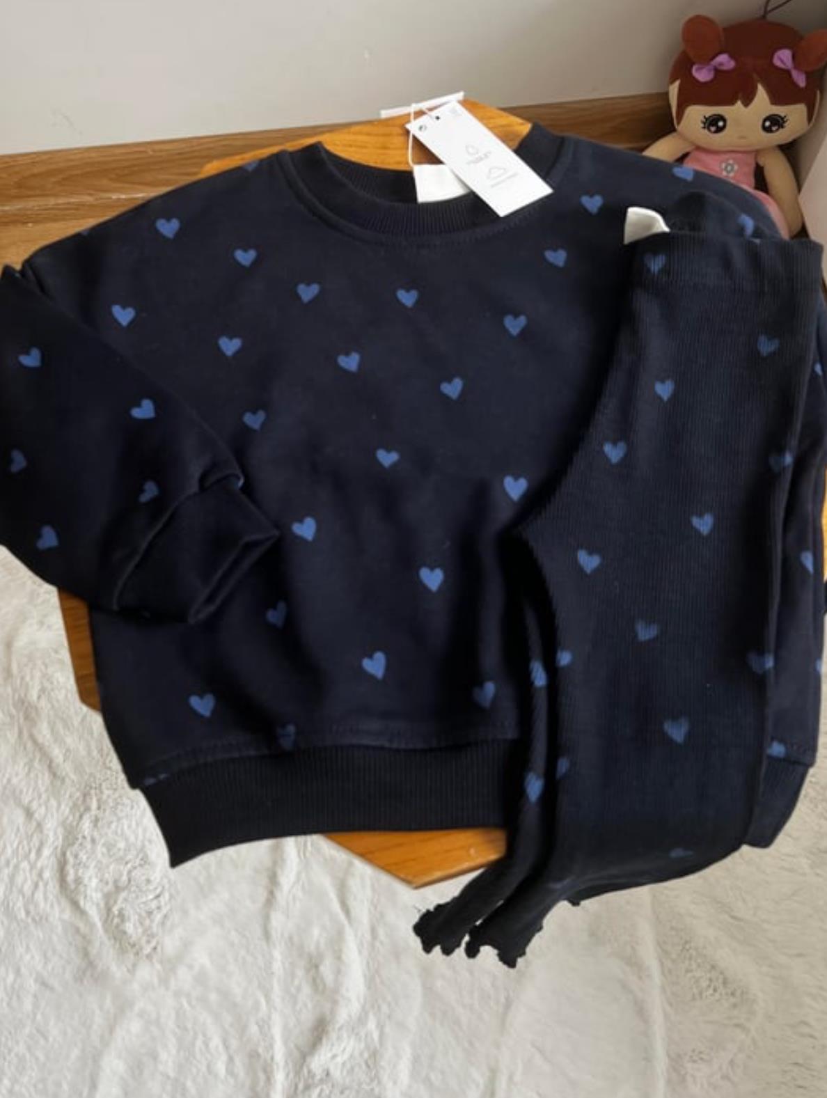 Kalp takım fitilli tayt 