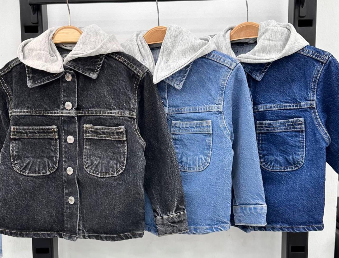 Kapsonlu lacivert denim ceket 