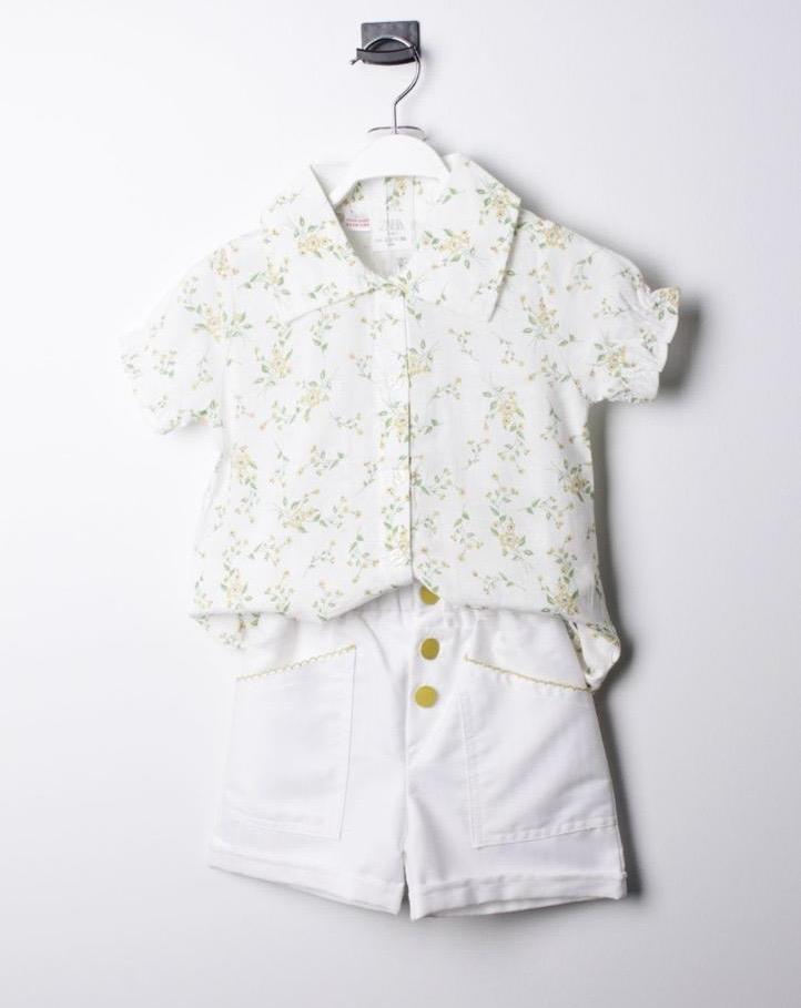 Kız çocuk dokuma  şort gömlek takım