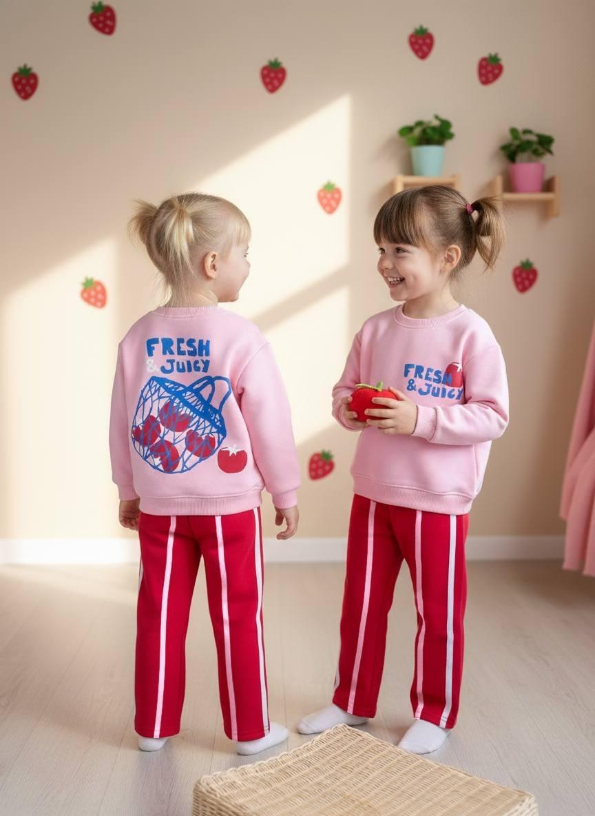 Kız çocuk fresh juıcy çizgili takım