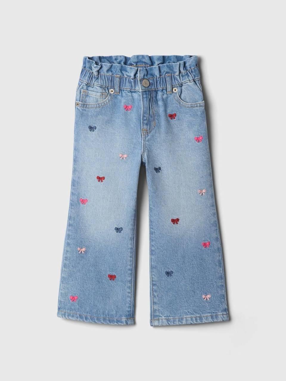 Kurdela nakışlı kız çocuk jean 