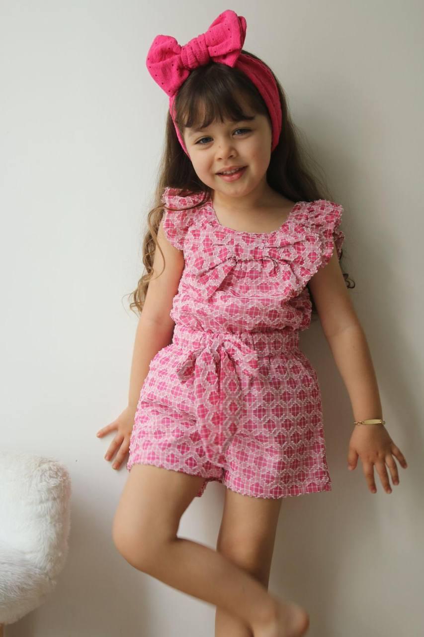 Kurdele kız şort takım 