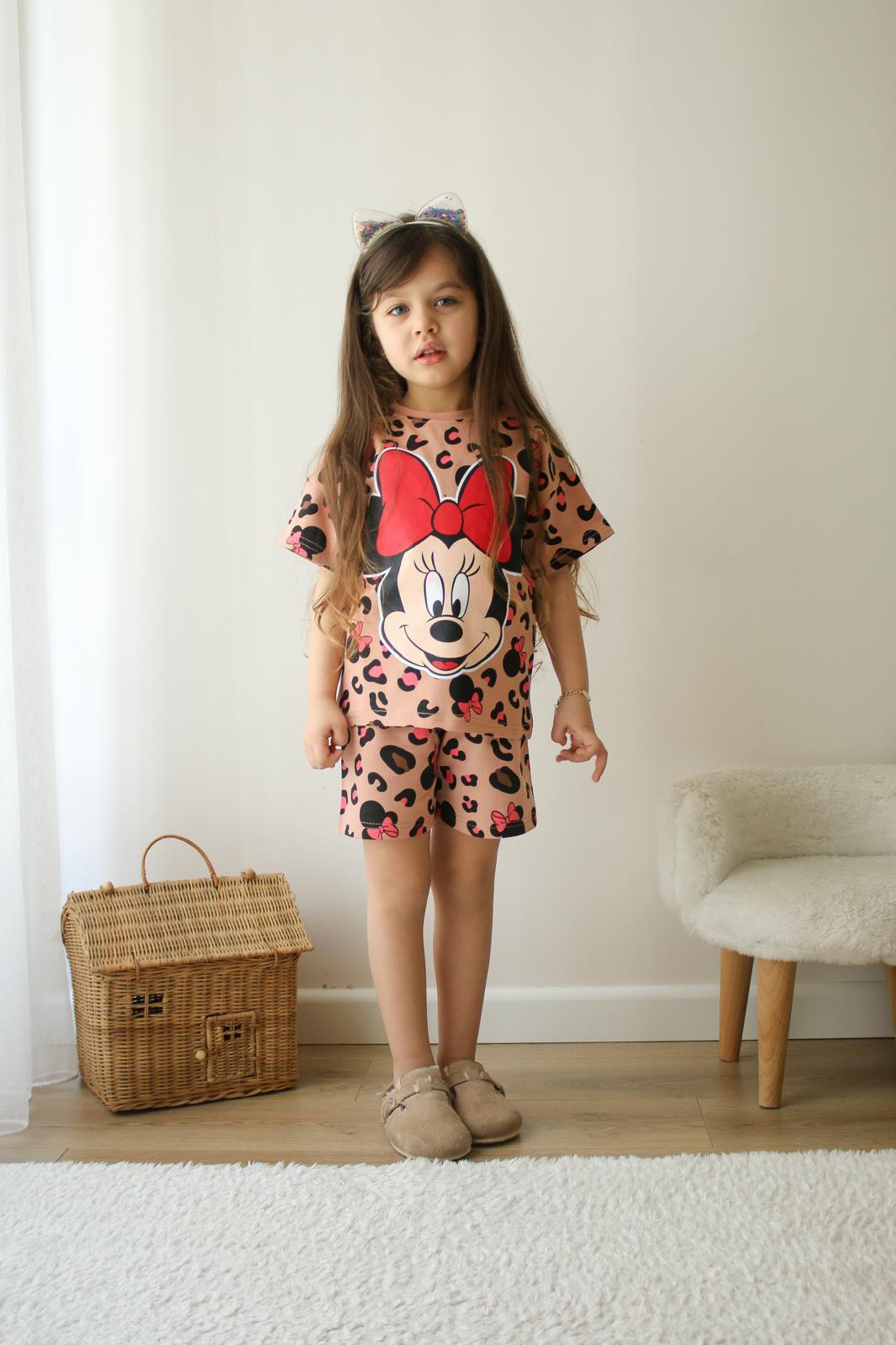 Leopar desen Minie kız takım