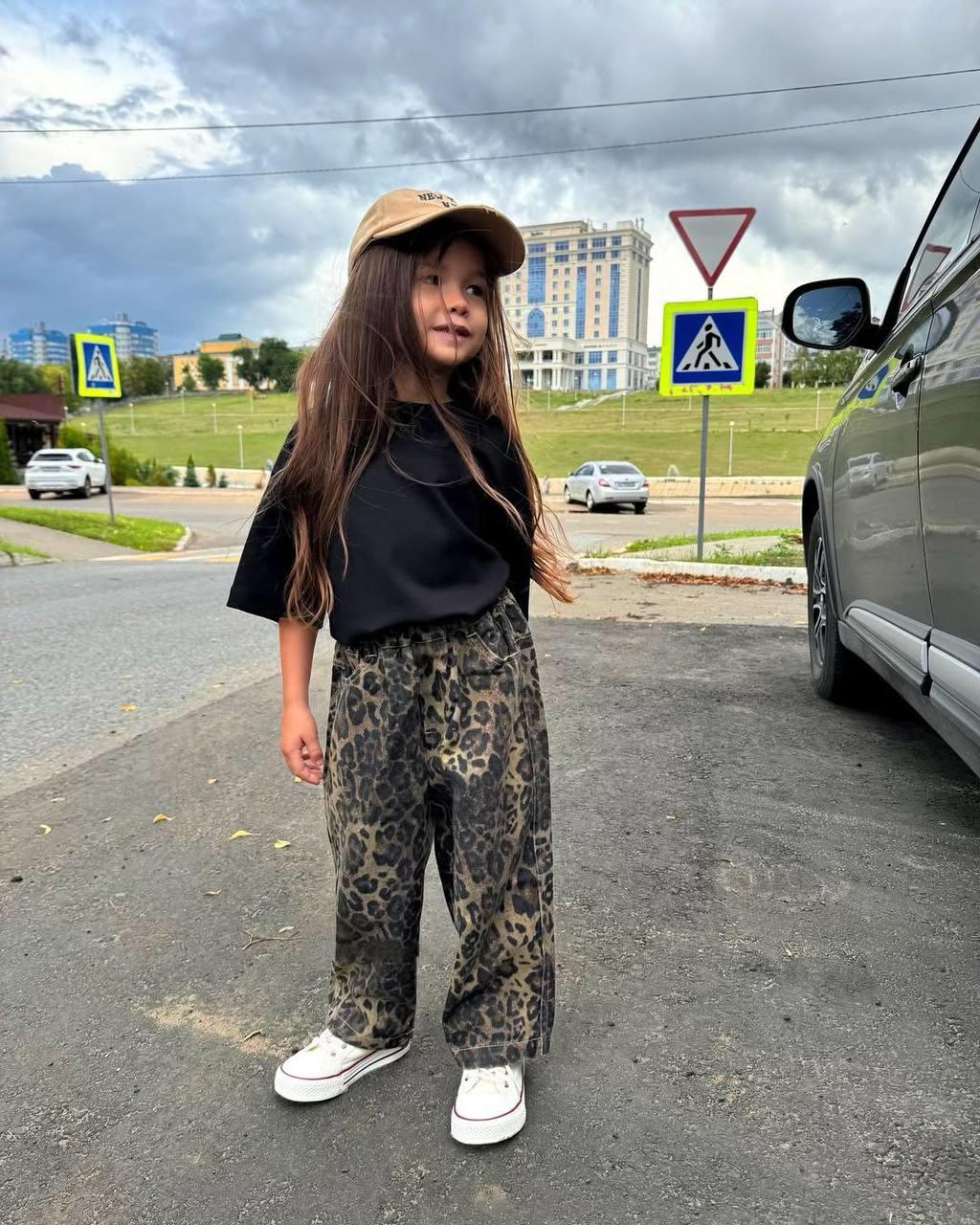 Leopar pantolon takım 