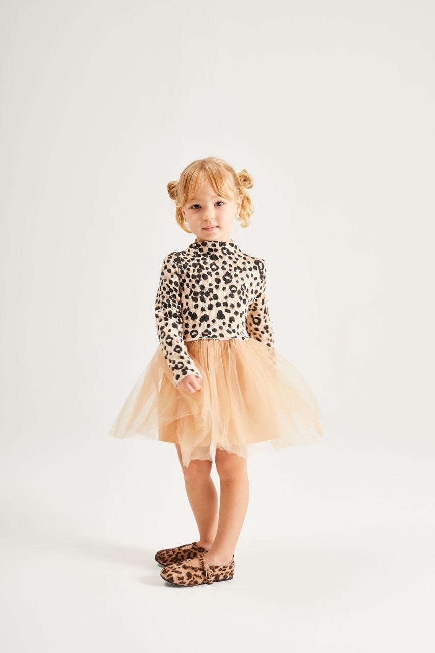 Leopar tül elbise