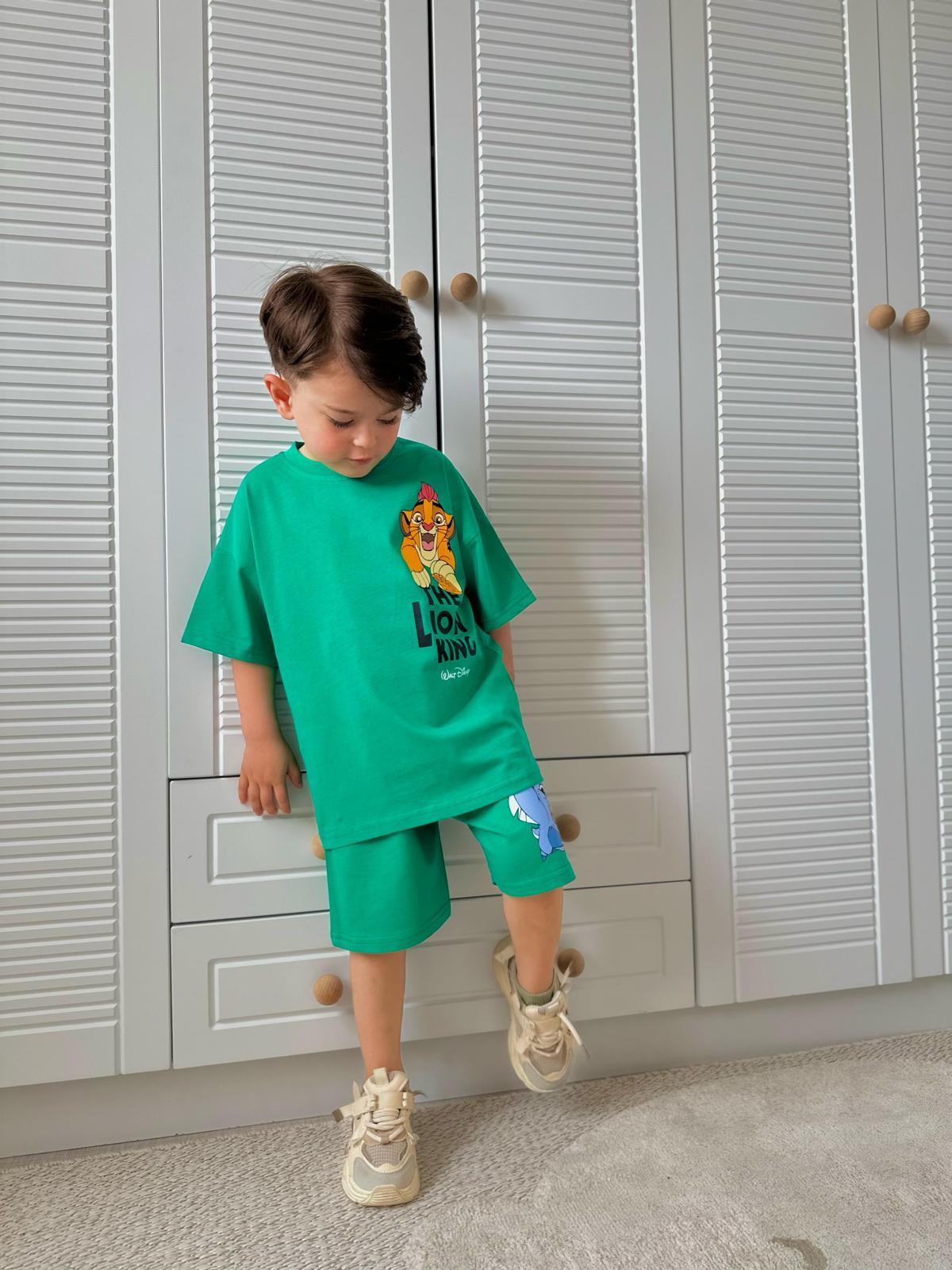 Lion yeşil erkek şortlu takım 