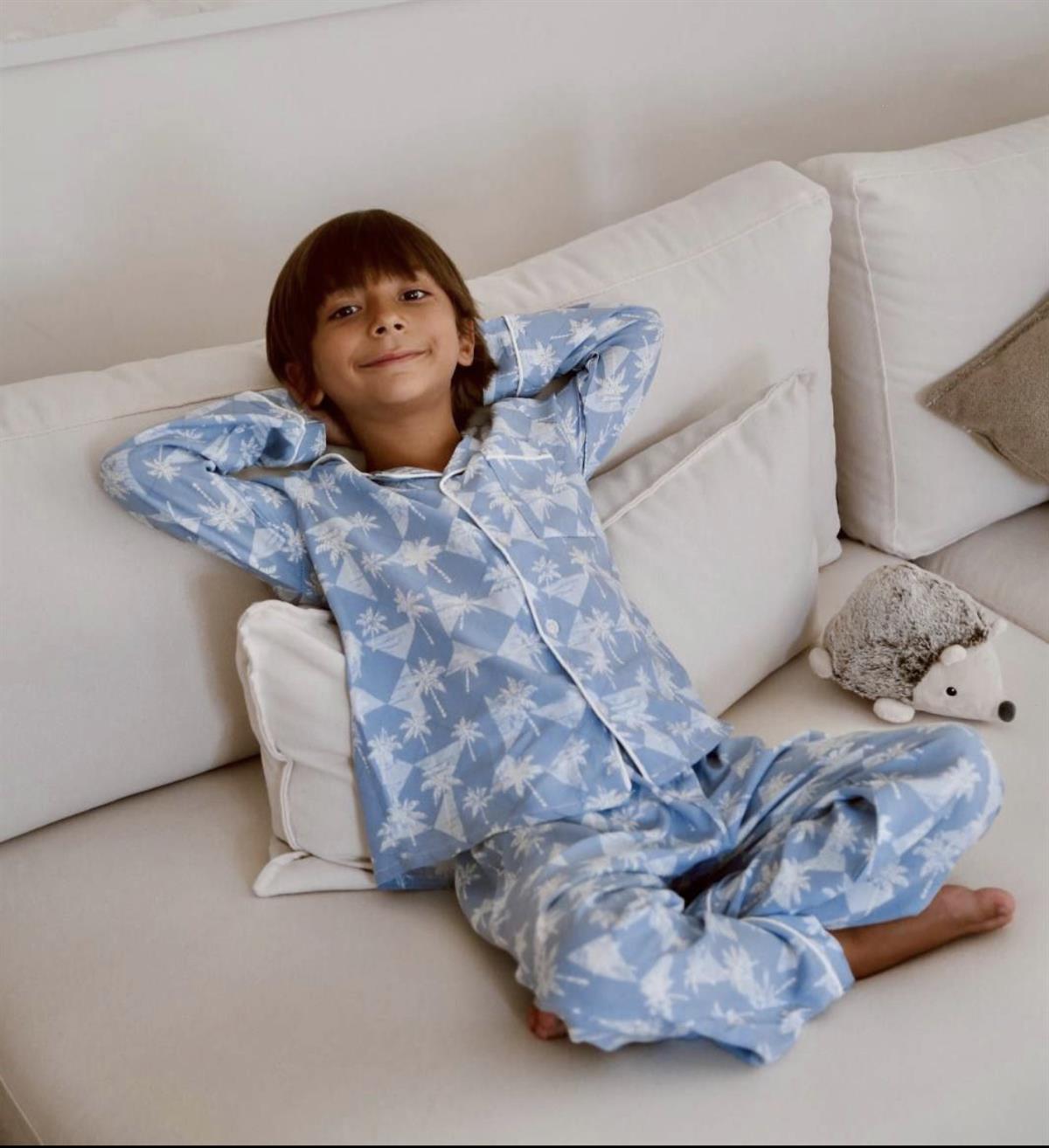 Mavi beyaz pijama Takım 