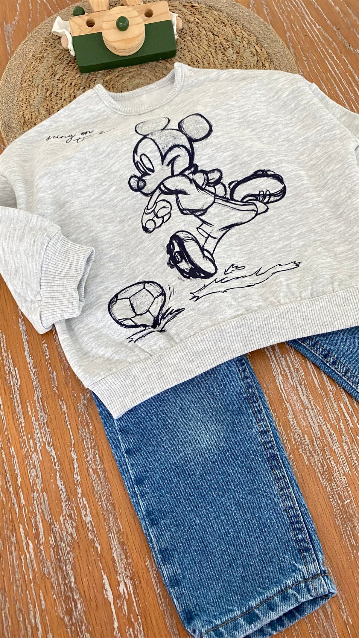 Mickey gri bebe sweat 