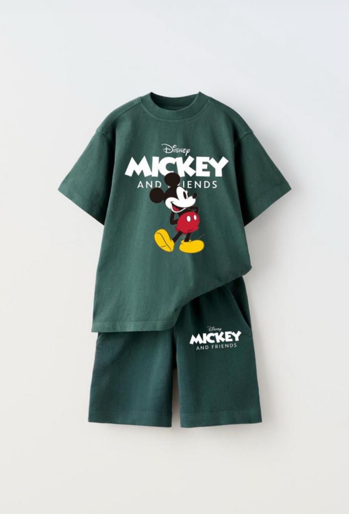 Mickey yeşil şort takım 