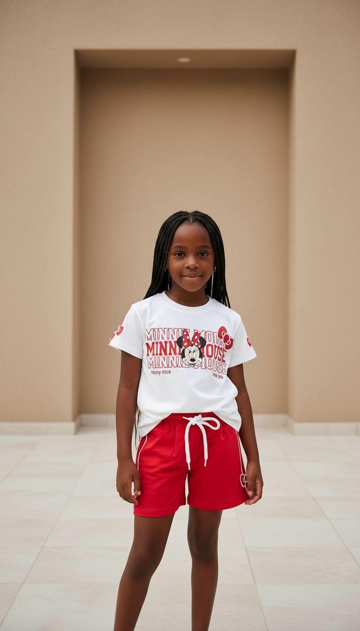 Minnie mouse kırmızı şort takım