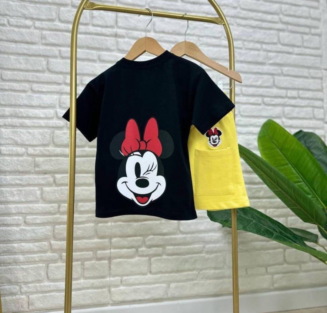 Minnie Mouse sarı şortlu takım