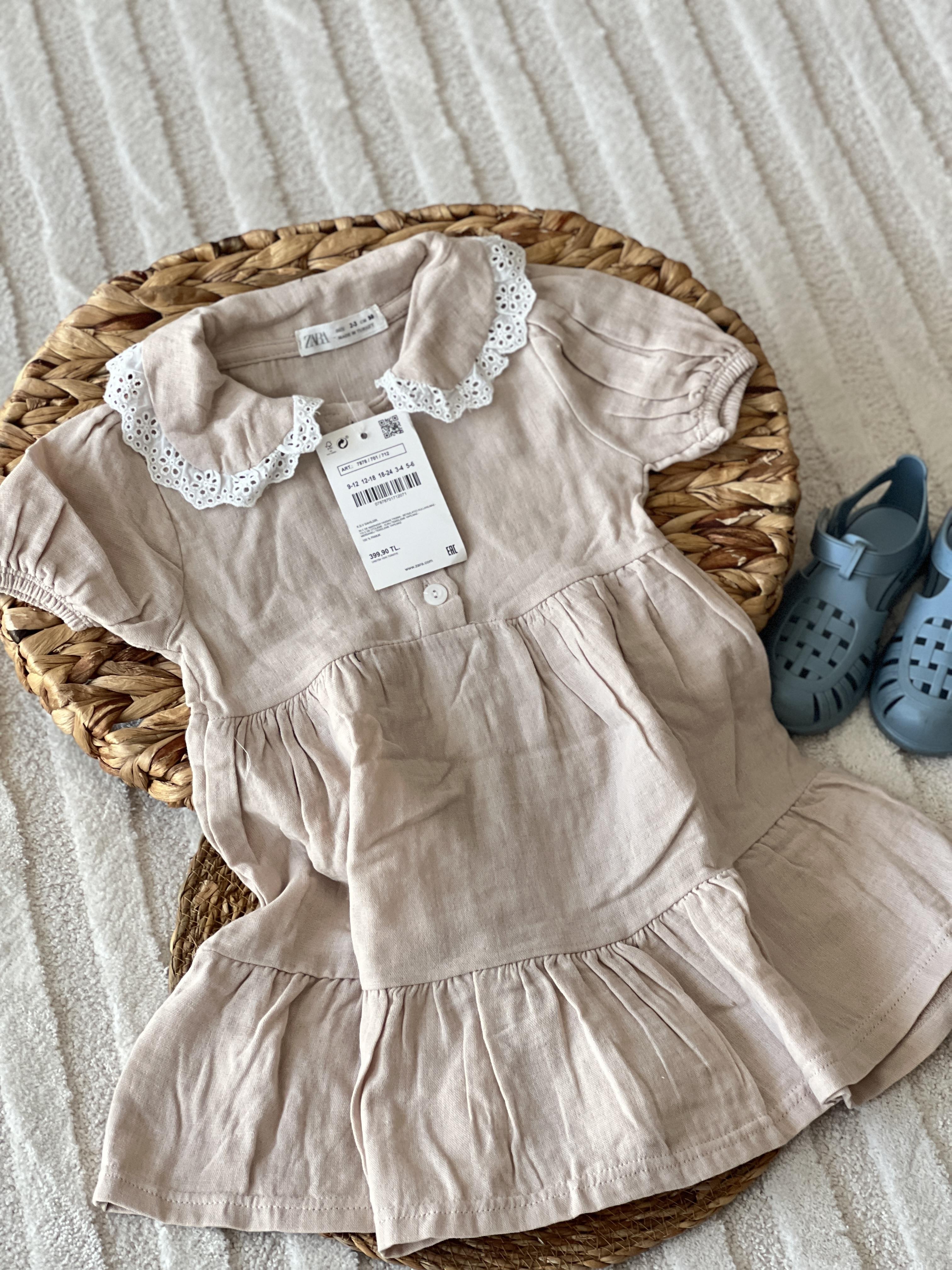 Müslin krem elbise 
